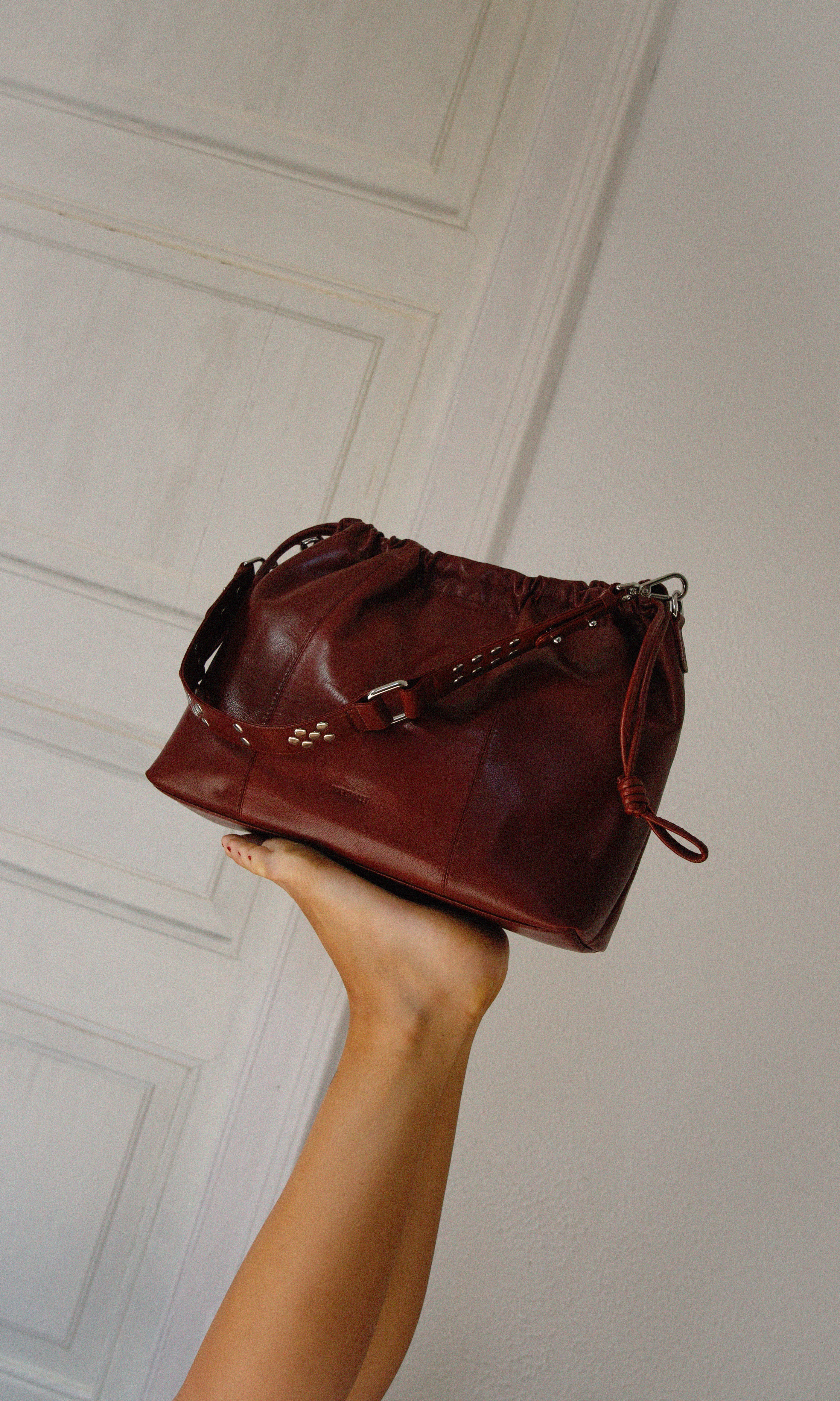Elliot Burgundy leather shoulder and corssbody bag