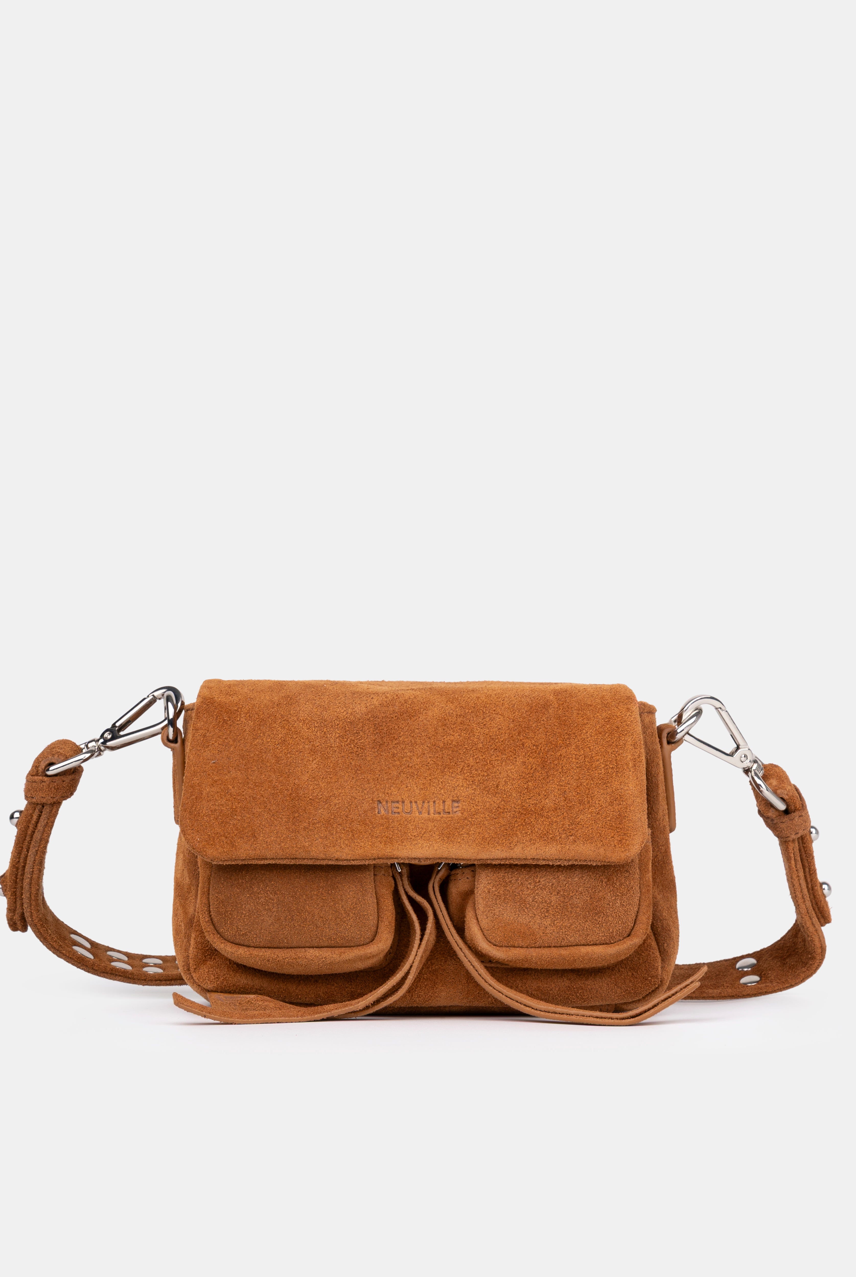 Max Mini Suede Caramel. front photo