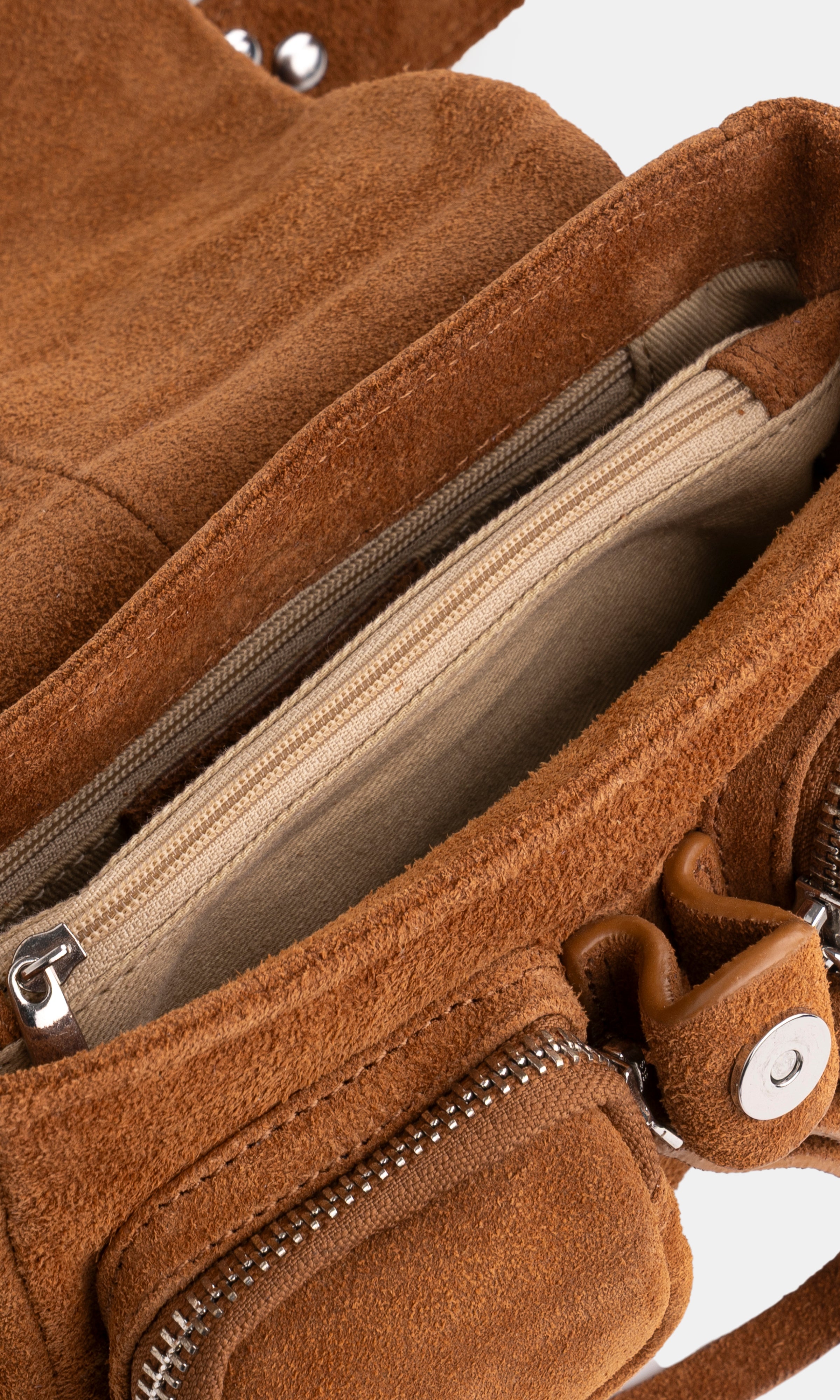 Max Mini Suede Caramel Neuville. inside detail photo