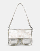 Maxke Sand Gold Leather shoulder - and crossbody bag of the brand Neuville.Front photo with strap