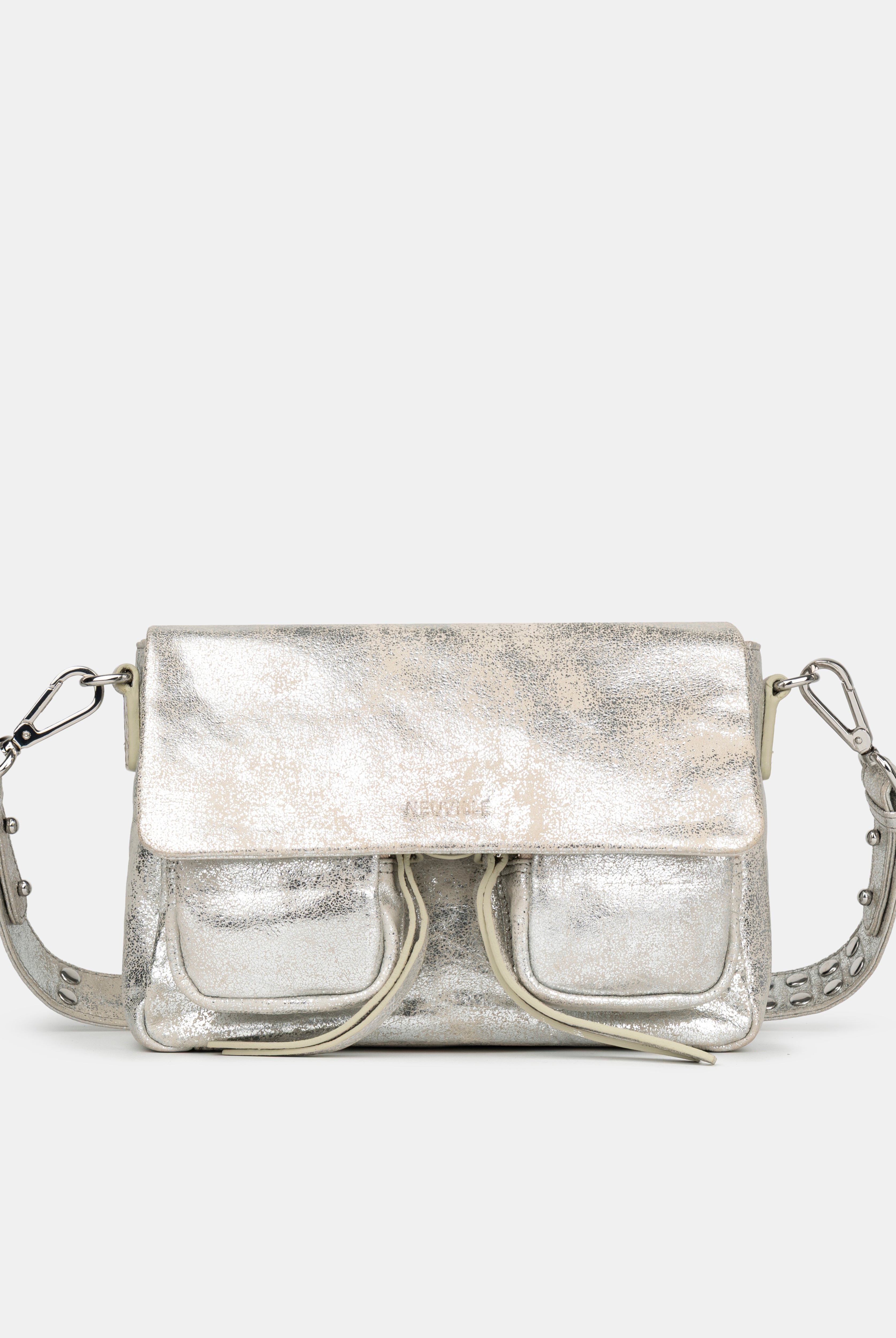 Maxke Sand Gold Leather shoulder - and crossbody bag of the brand Neuville.Front photo