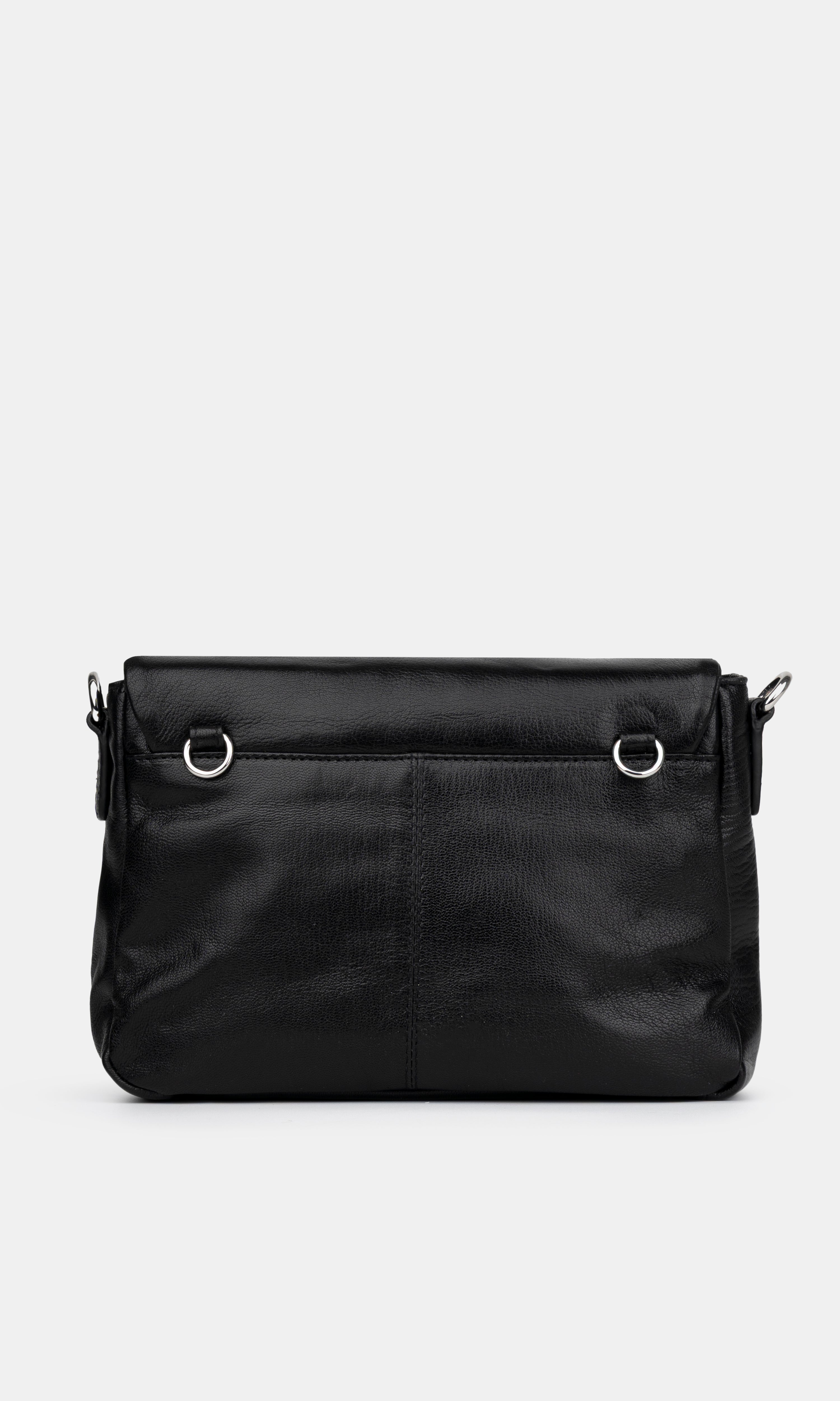 Maxke Black Leather shoulder - and crossbody bag of the brand Neuville. Back photo