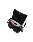 MAXKE BLACK NEUVILLE - Black leather bag Neuville. Leather shoulder bag. Maxke Noir - Maxke zwart