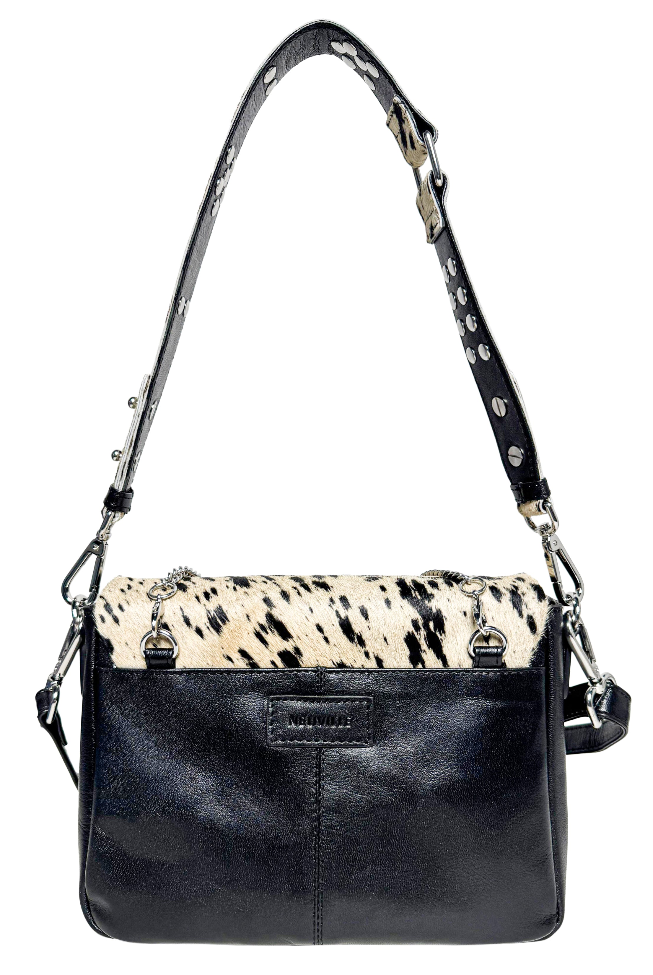 Maxke vaca black leather Hairon bag. Neuville. Back photo