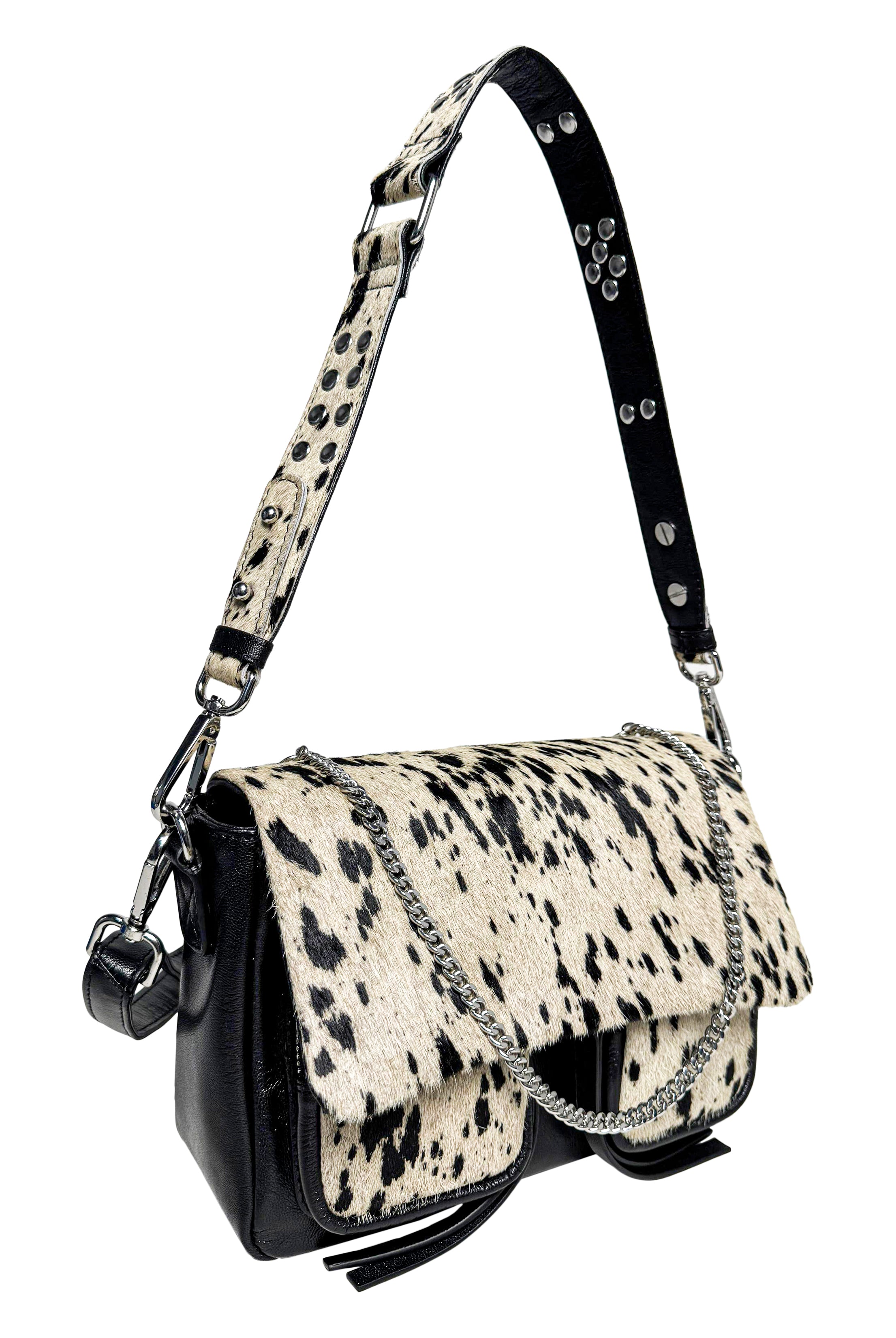 Maxke vaca black Hairon pattern bag side photo