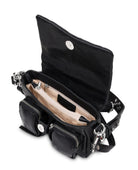 Max mini black leather bag Neuville, open product photo