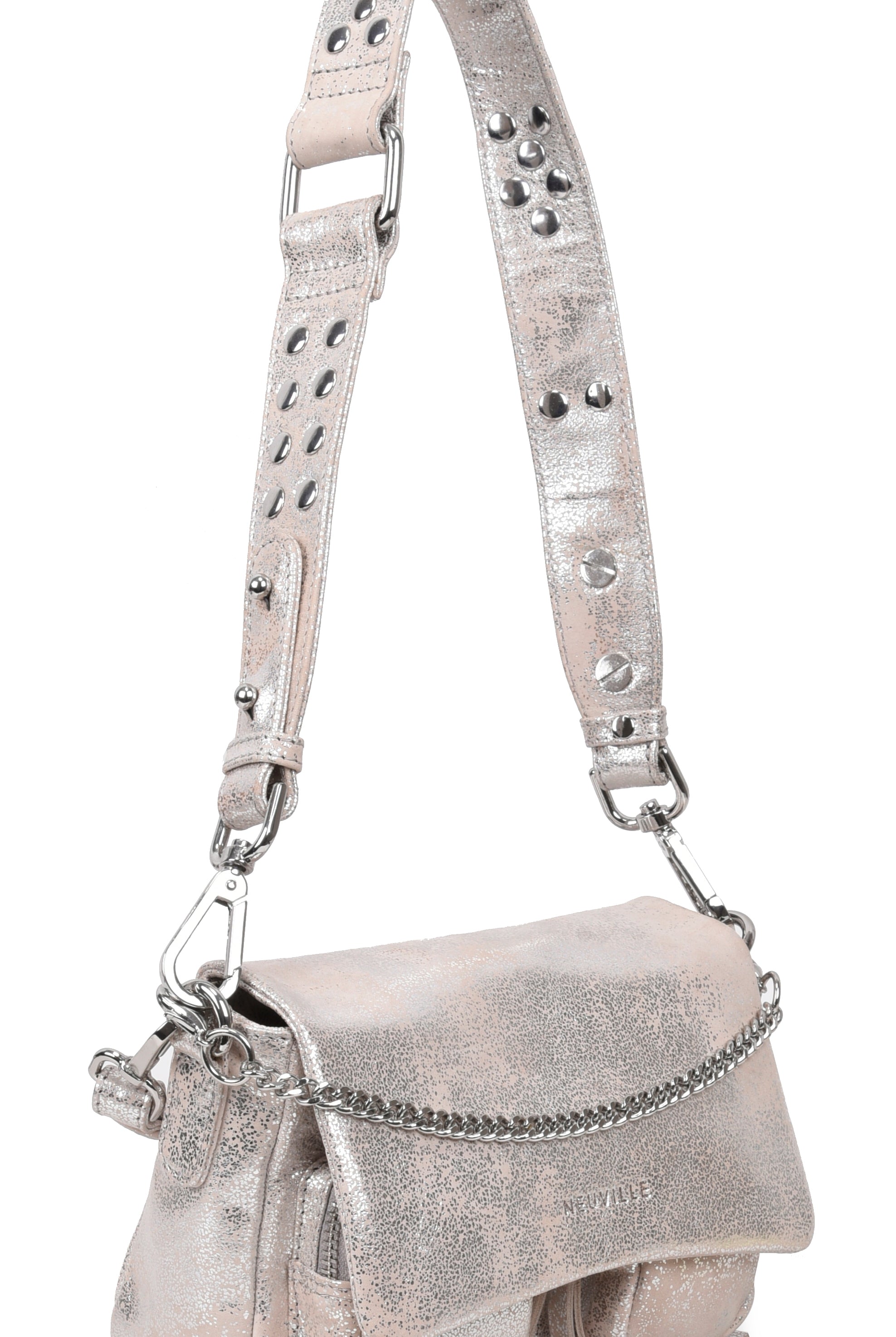 Max Mini Sand Gold, Leather Shoulder Bag, Neuville, Side product photo