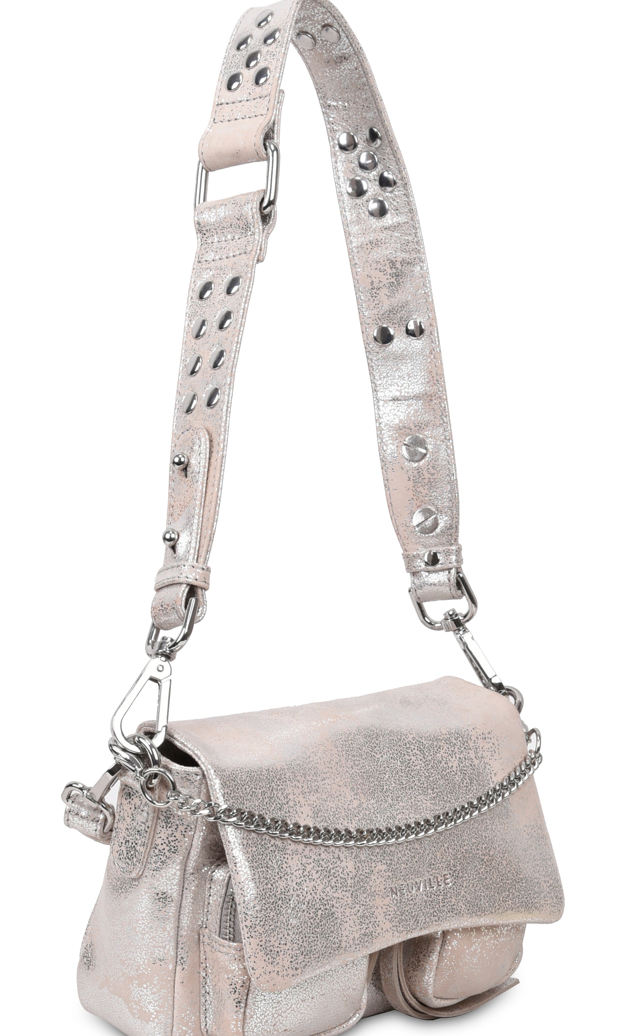 Max Mini Sand Gold, Leather Shoulder Bag, Neuville, Side product photo