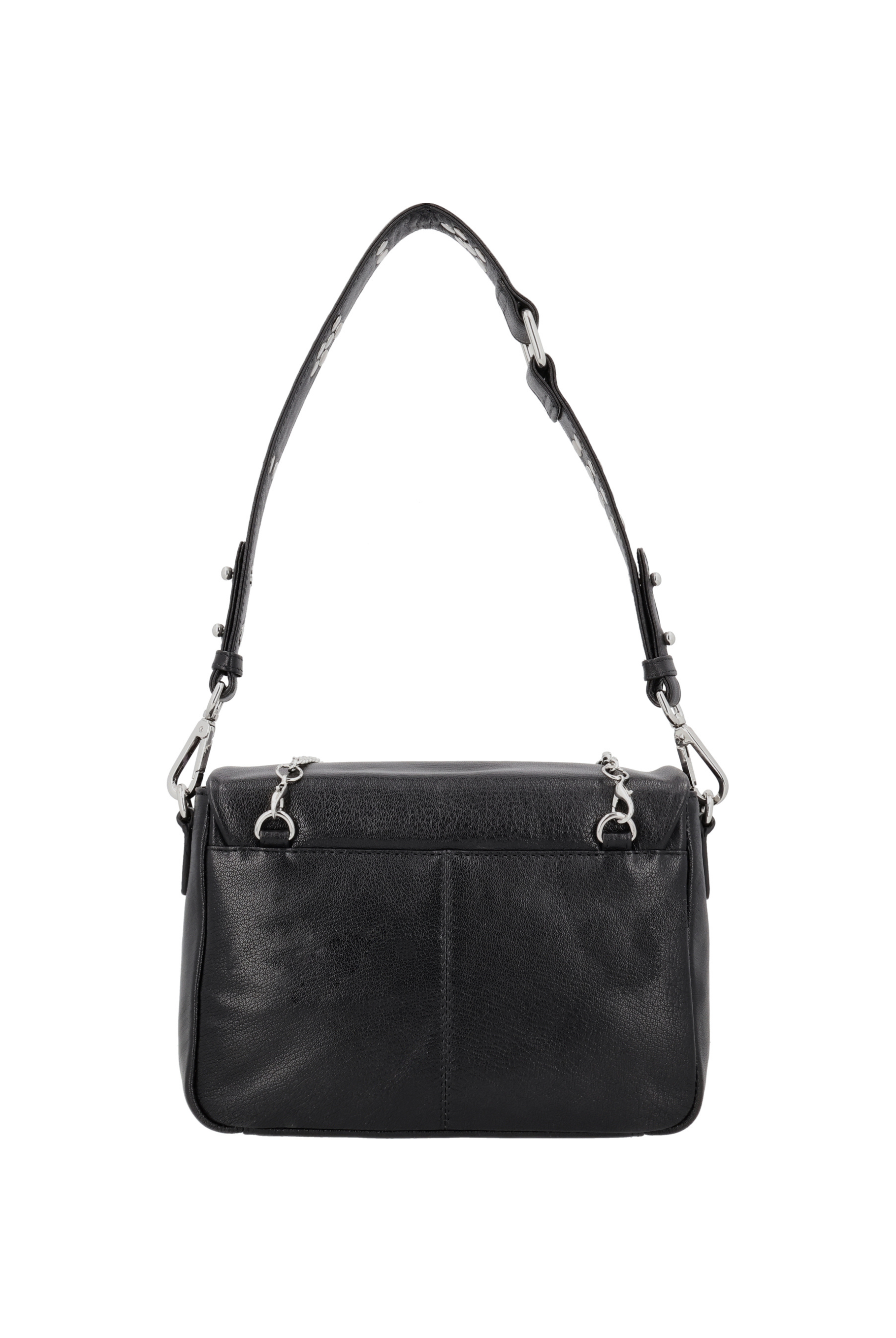 Maxke Black Leather bag Neuville, back side product picture
