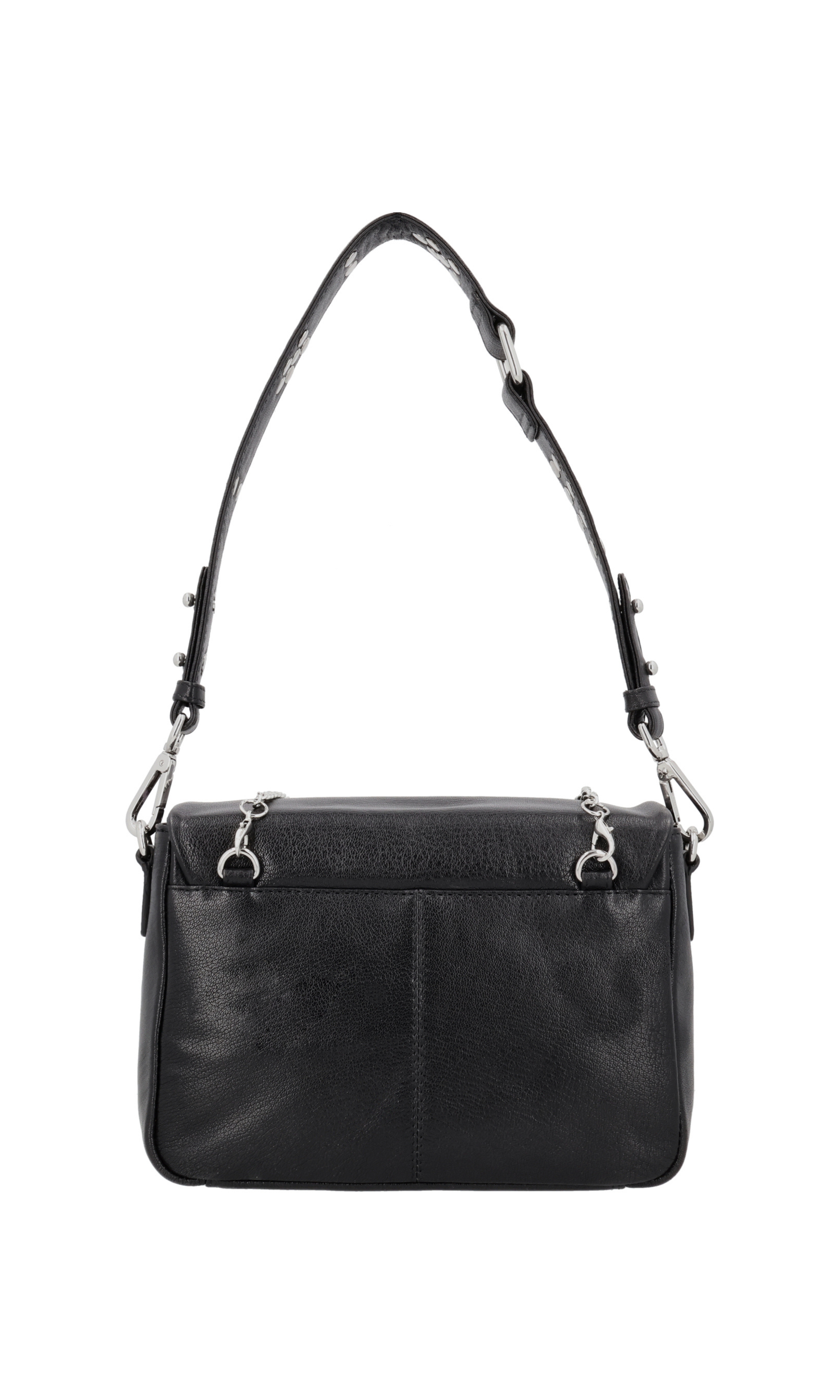 Maxke Black Leather bag Neuville, back side product picture