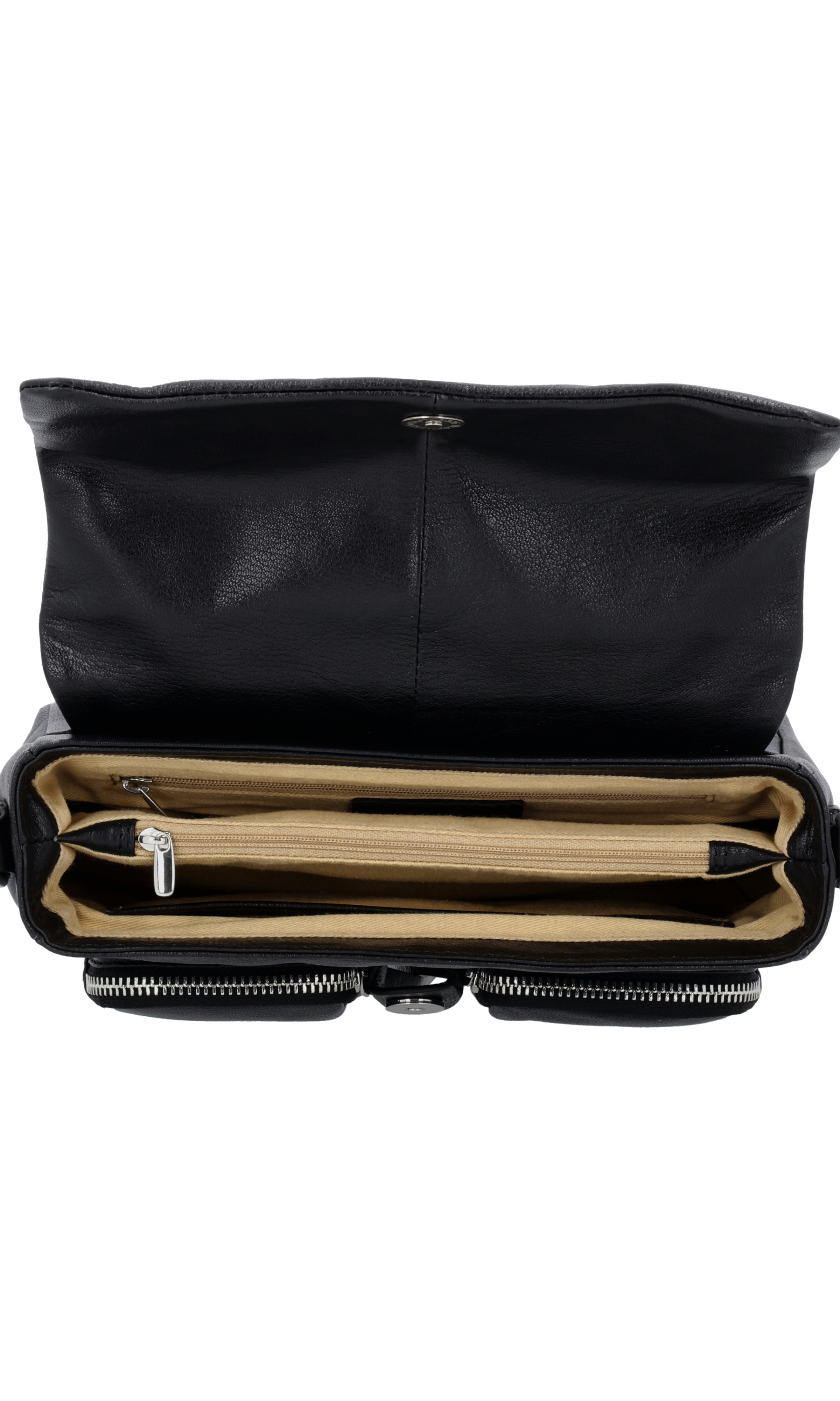 Maxke Black leather bag open