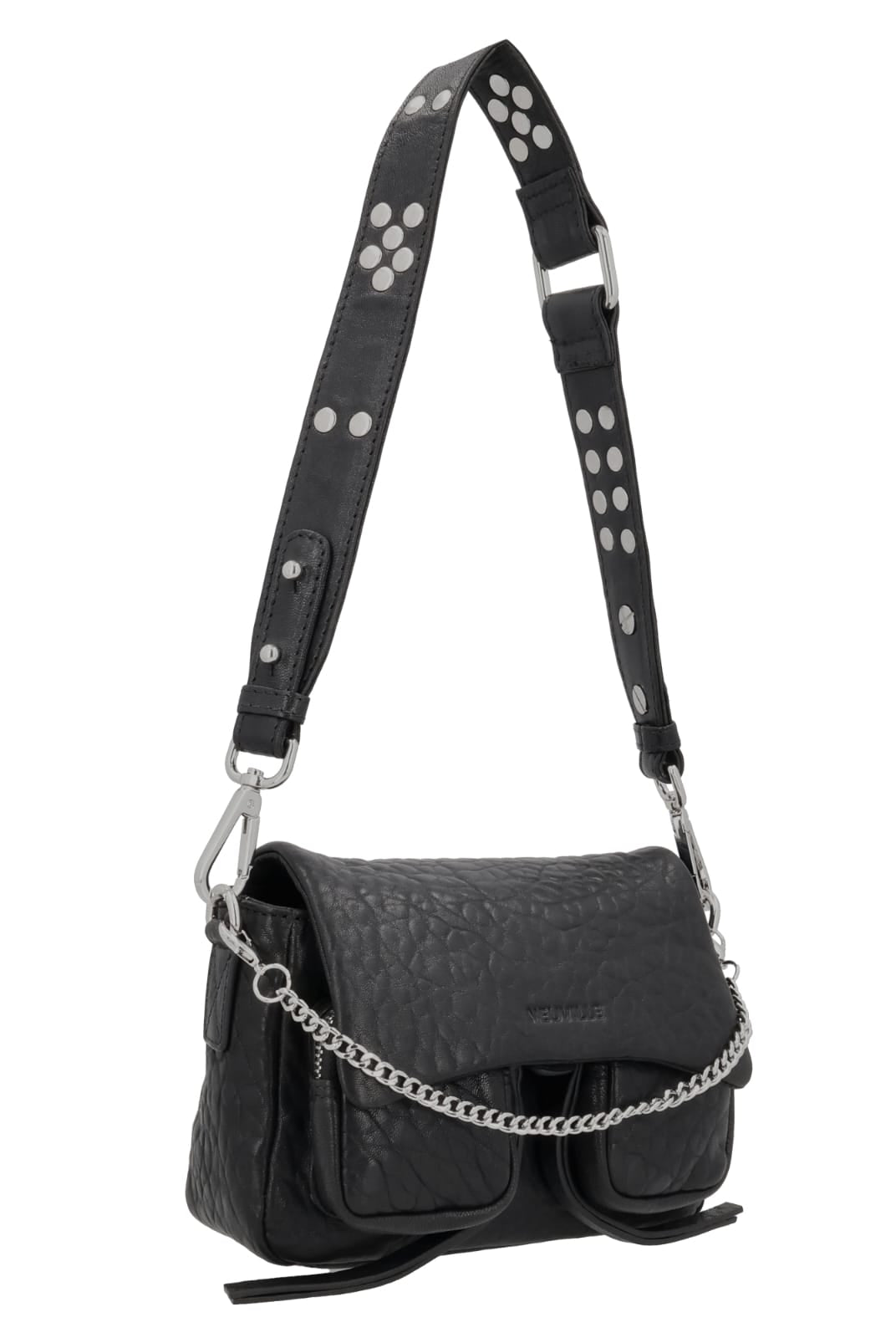 Max Mini Bubble Black leather bag, side product picture