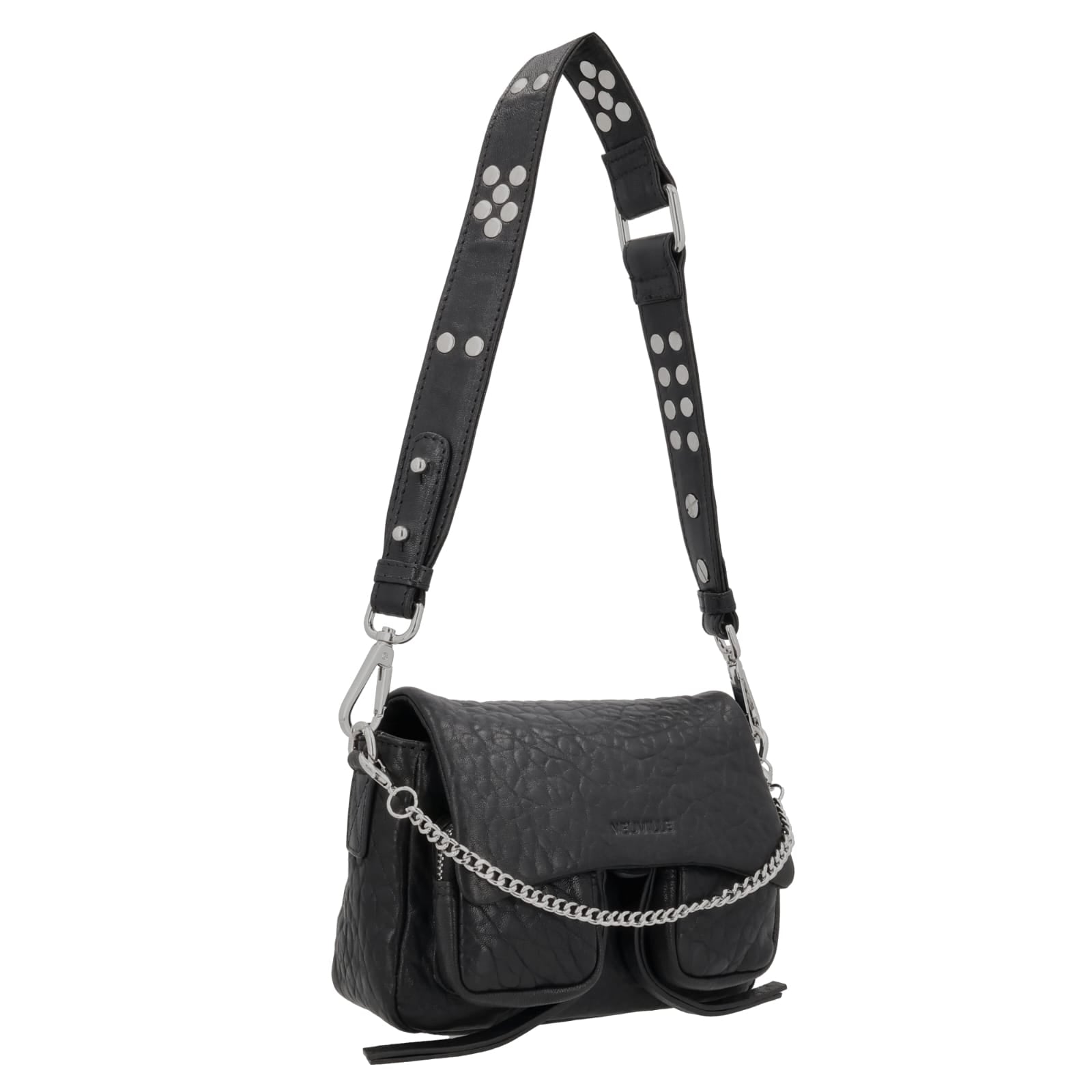 Max Mini Bubble Black leather bag, side product picture