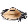 Blair Black Neuville - Black leather shoulder bag. inside of the leather bag