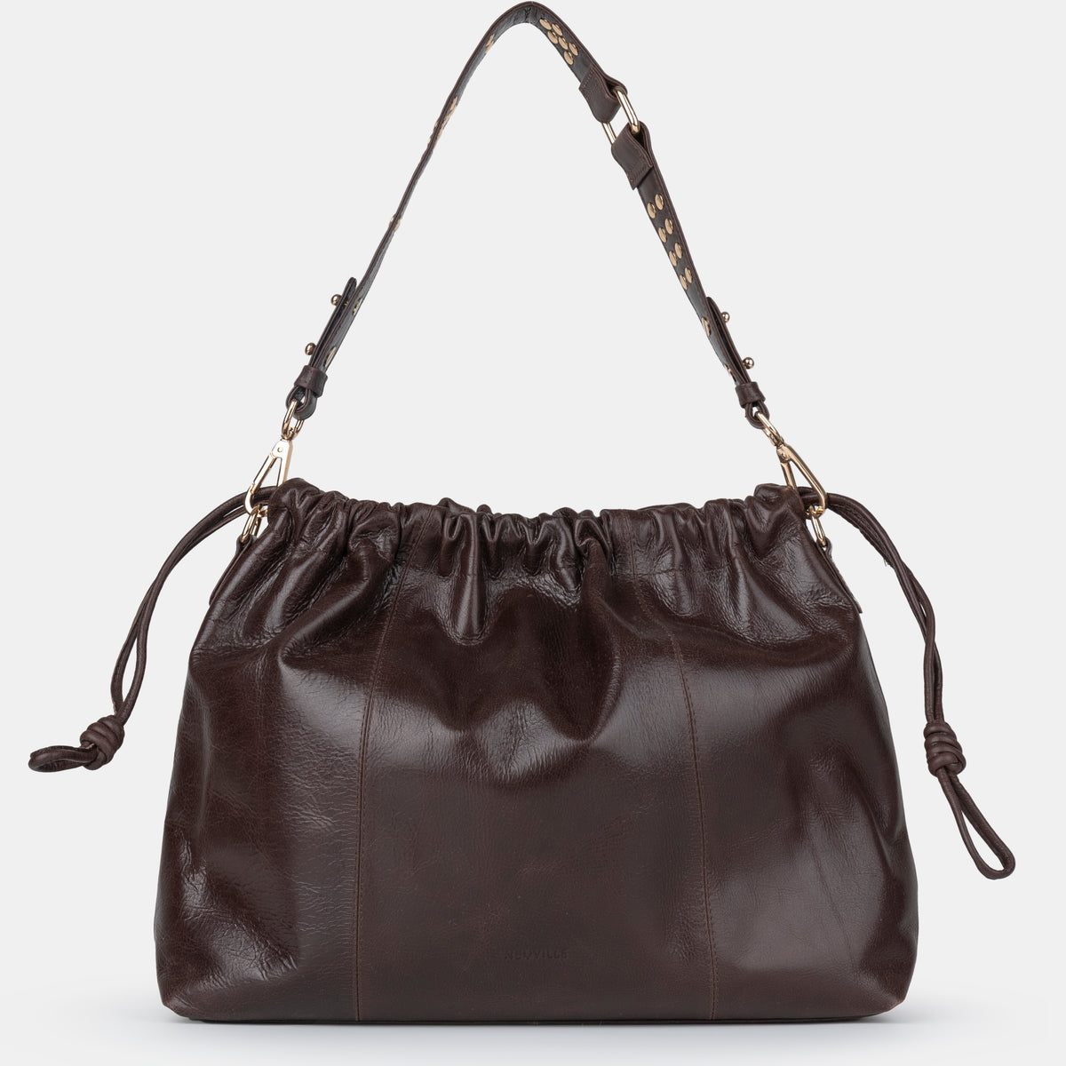 ELLIOT CHOCOLATE (GOLD) - NEUVILLE - Leather bag