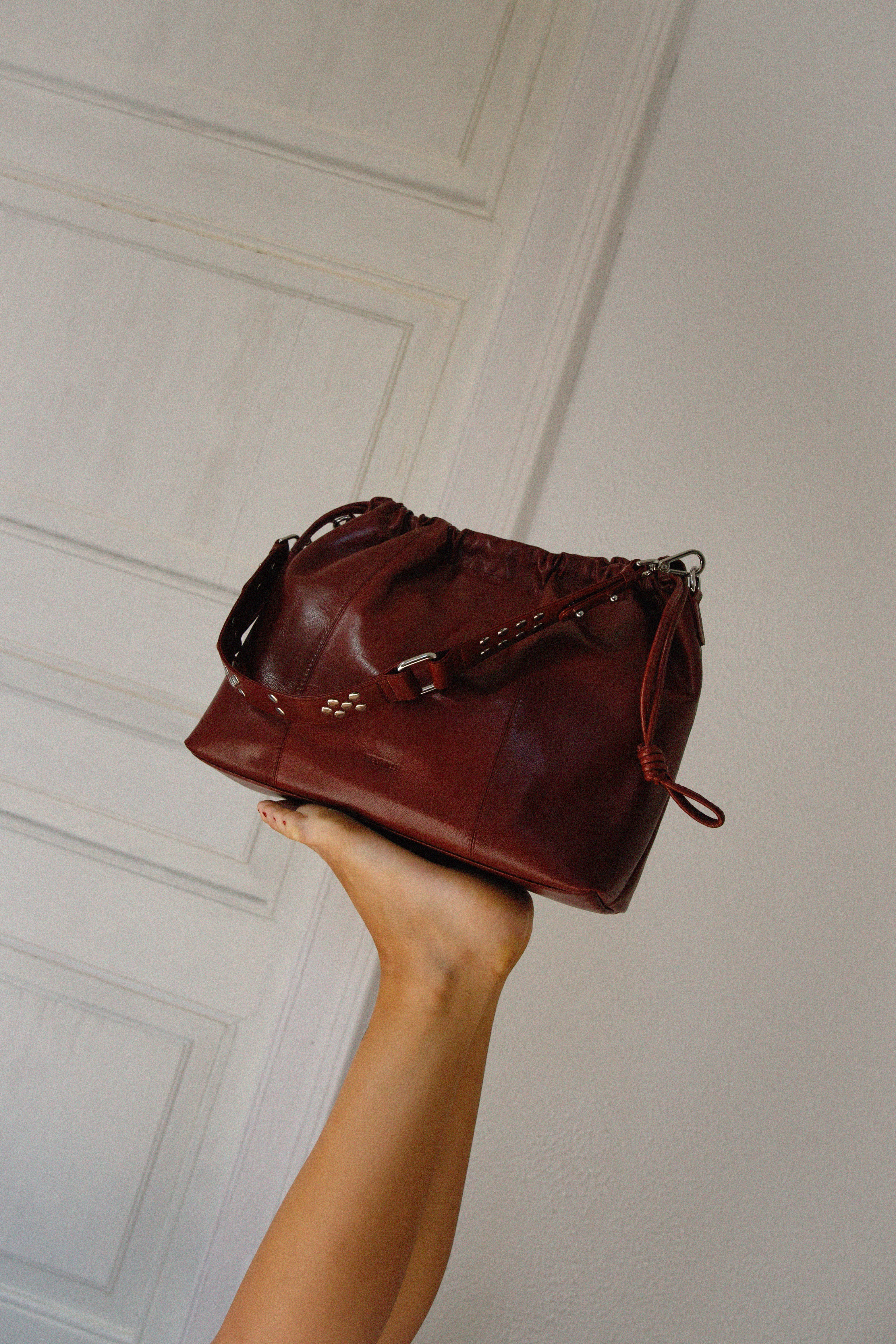 Elliot Burgundy leather shoulder and corssbody bag