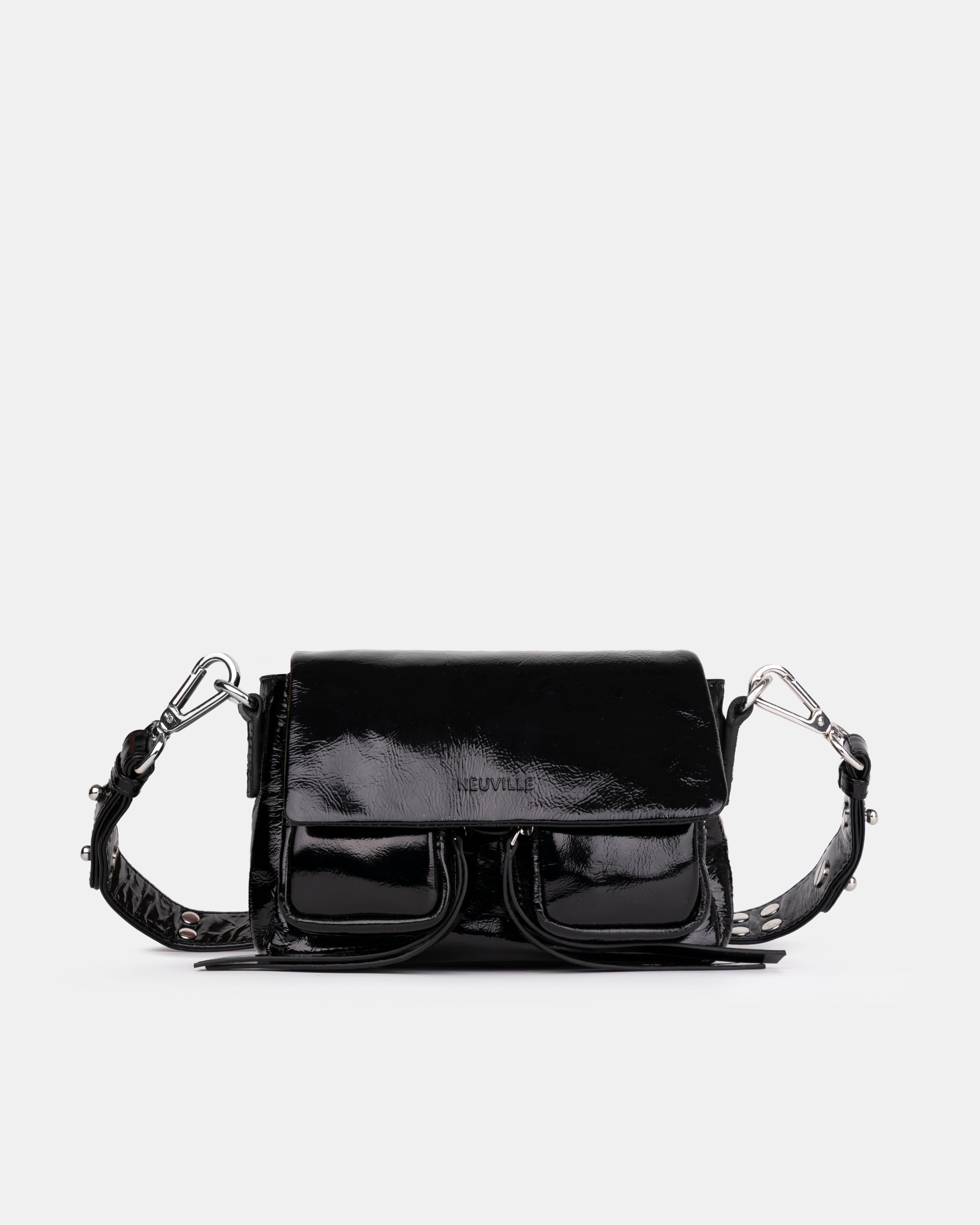 MAX MINI CRUNCH BLACK | Women's Leather Bags | NEUVILLE