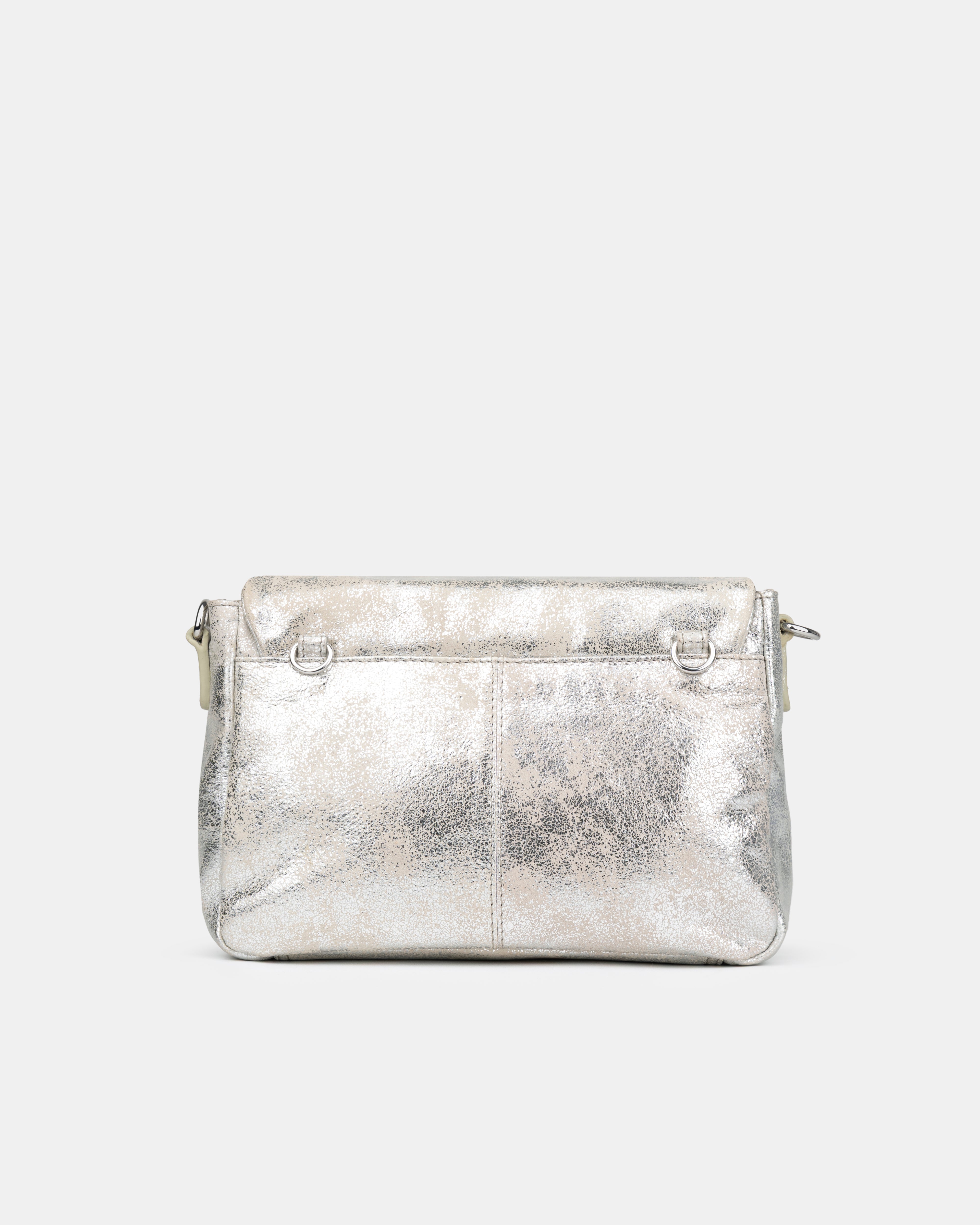 Maxke Sand Gold Leather shoulder - and crossbody bag of the brand Neuville. Back photo 