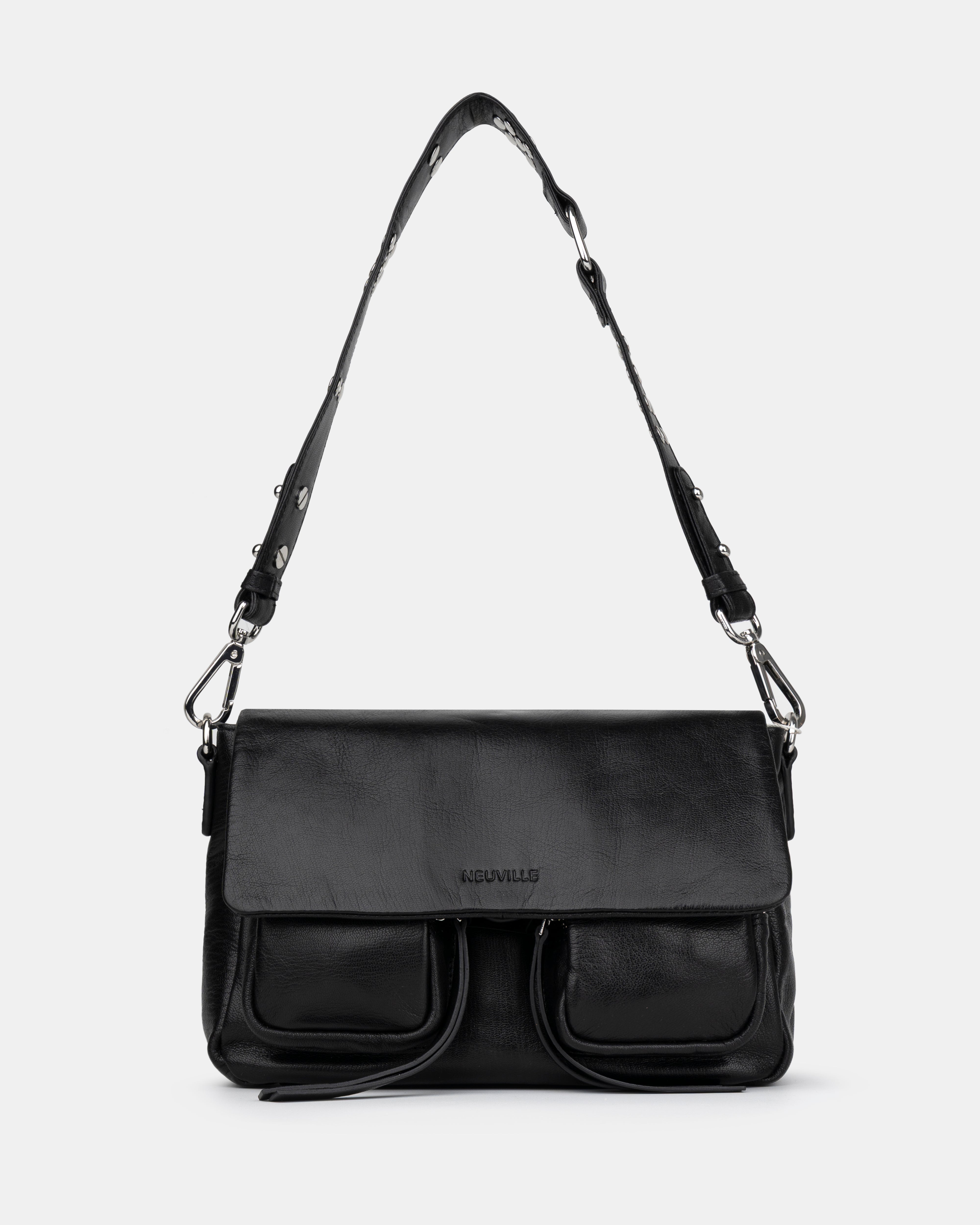 MAXKE CRUNCH BLACK | Women's Leather Bags| NEUVILLE