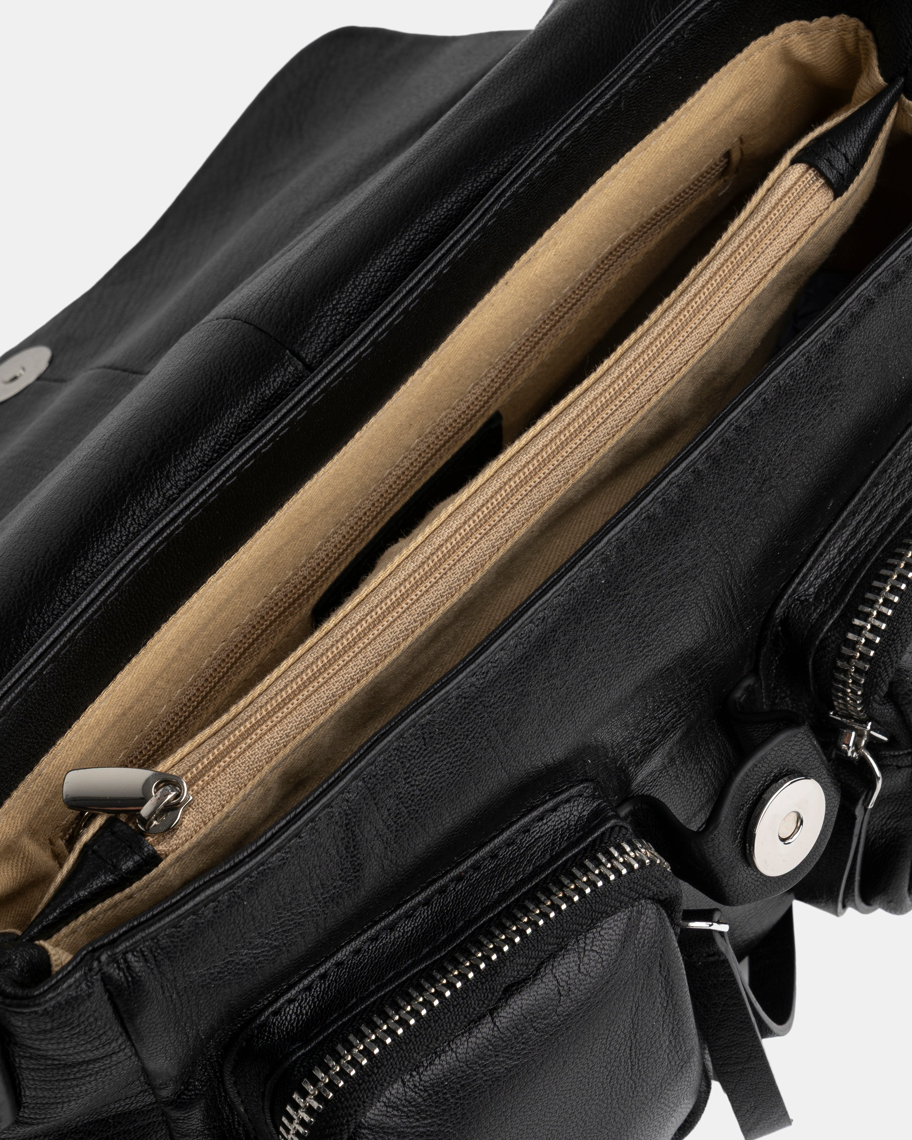 Maxke Black Leather shoulder - and crossbody bag of the brand Neuville. Detailed photo 