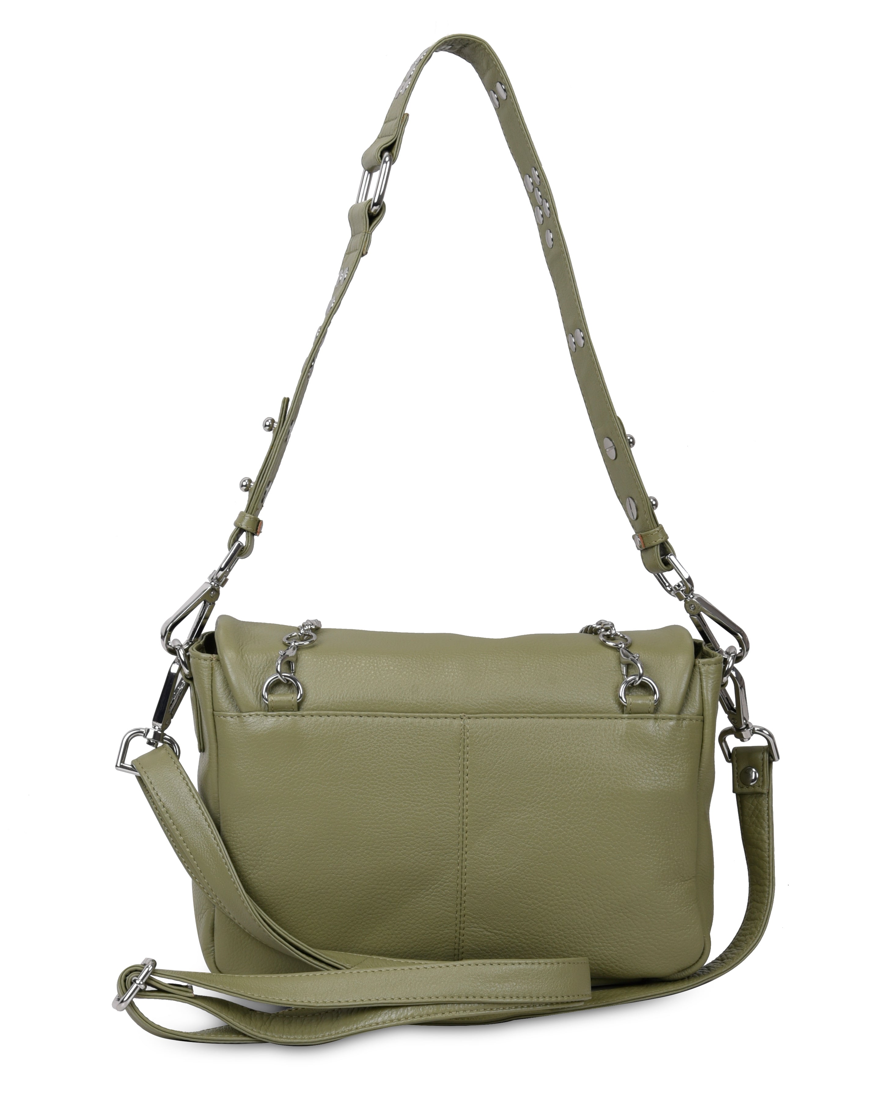 Maxke Light green Nappa leather bag back side product picture