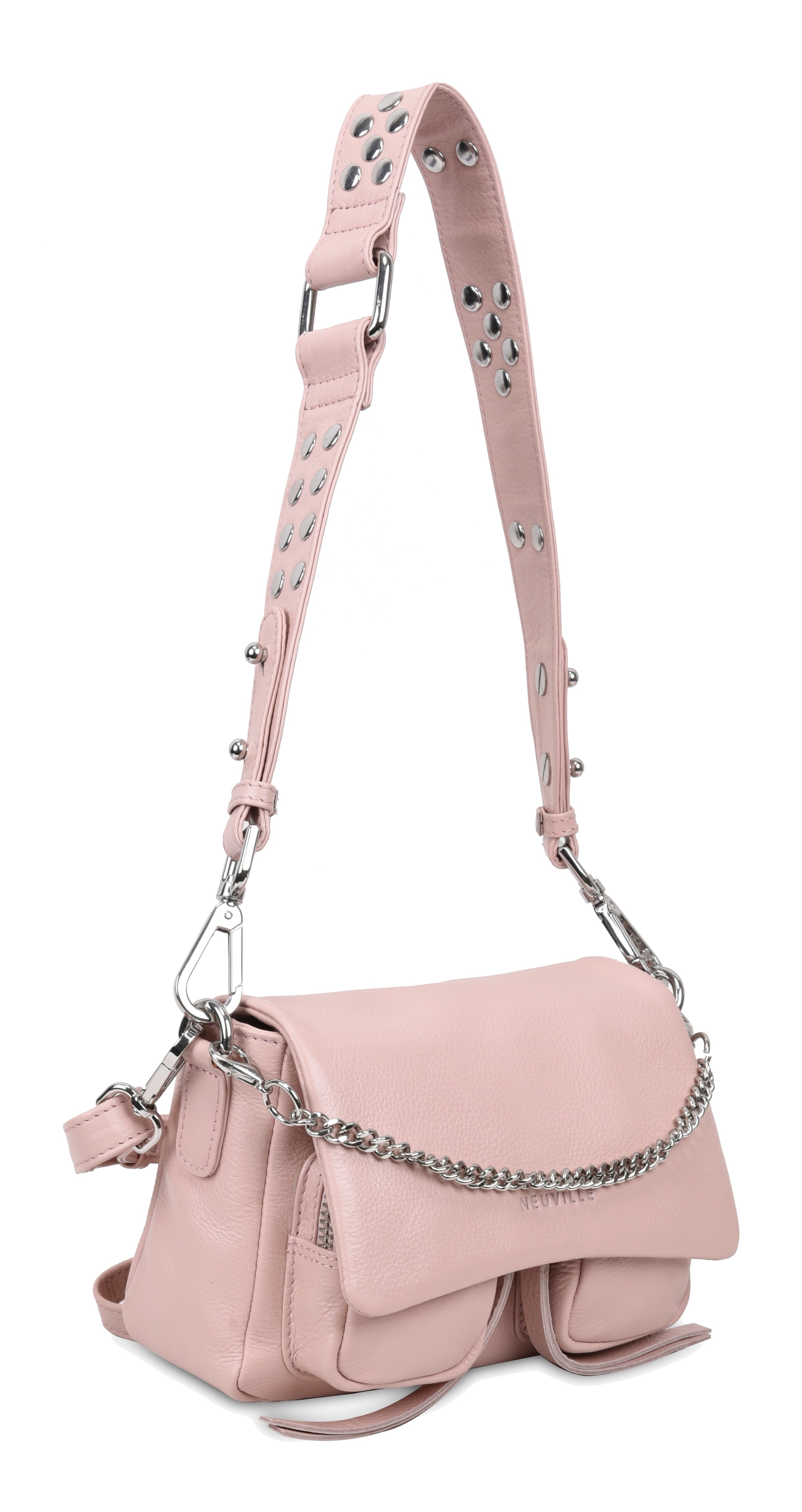 Max Mini light Pink leather bag, side product photo