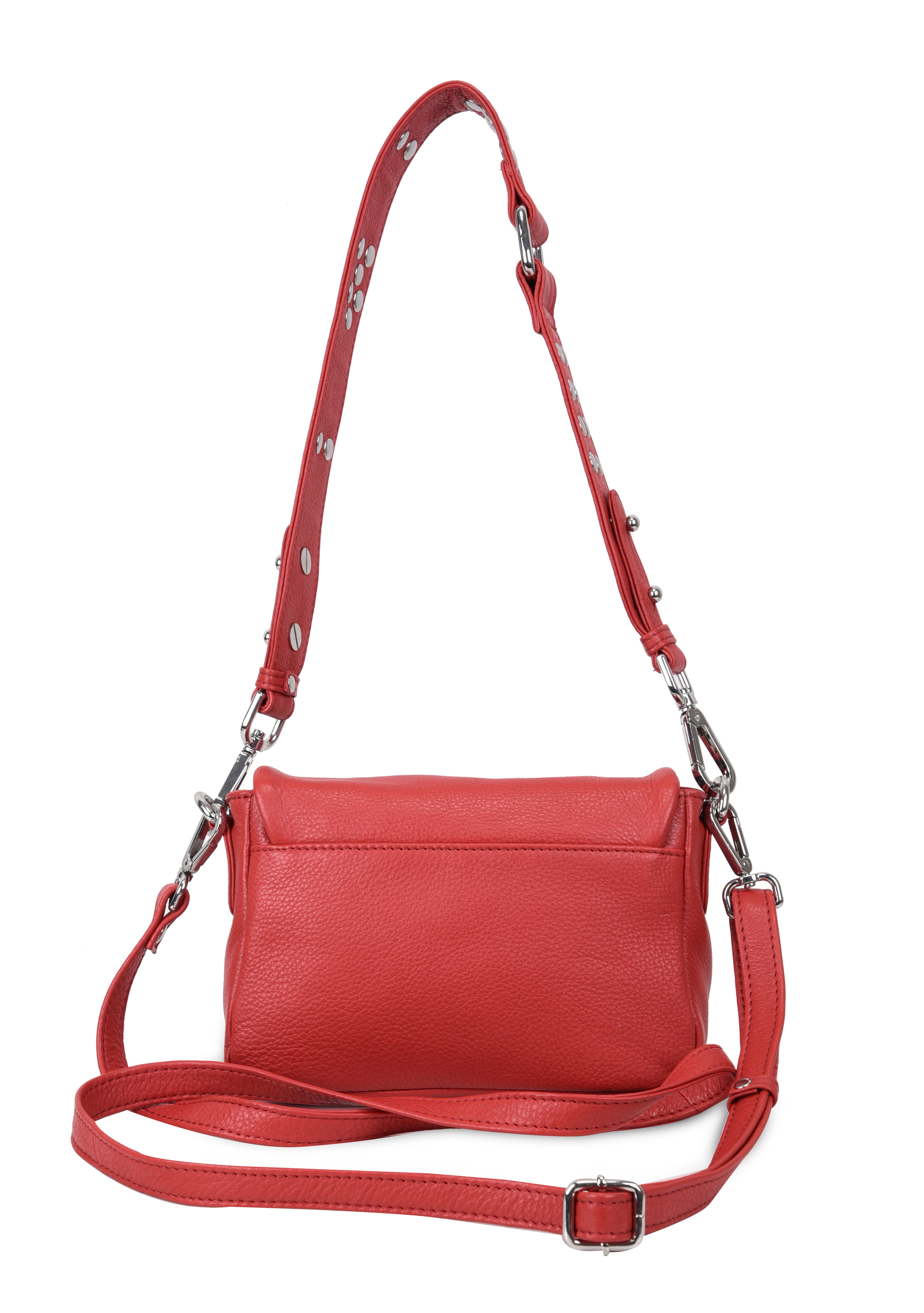 Max Mini Red coral, Leather bag Neuville, back product photo