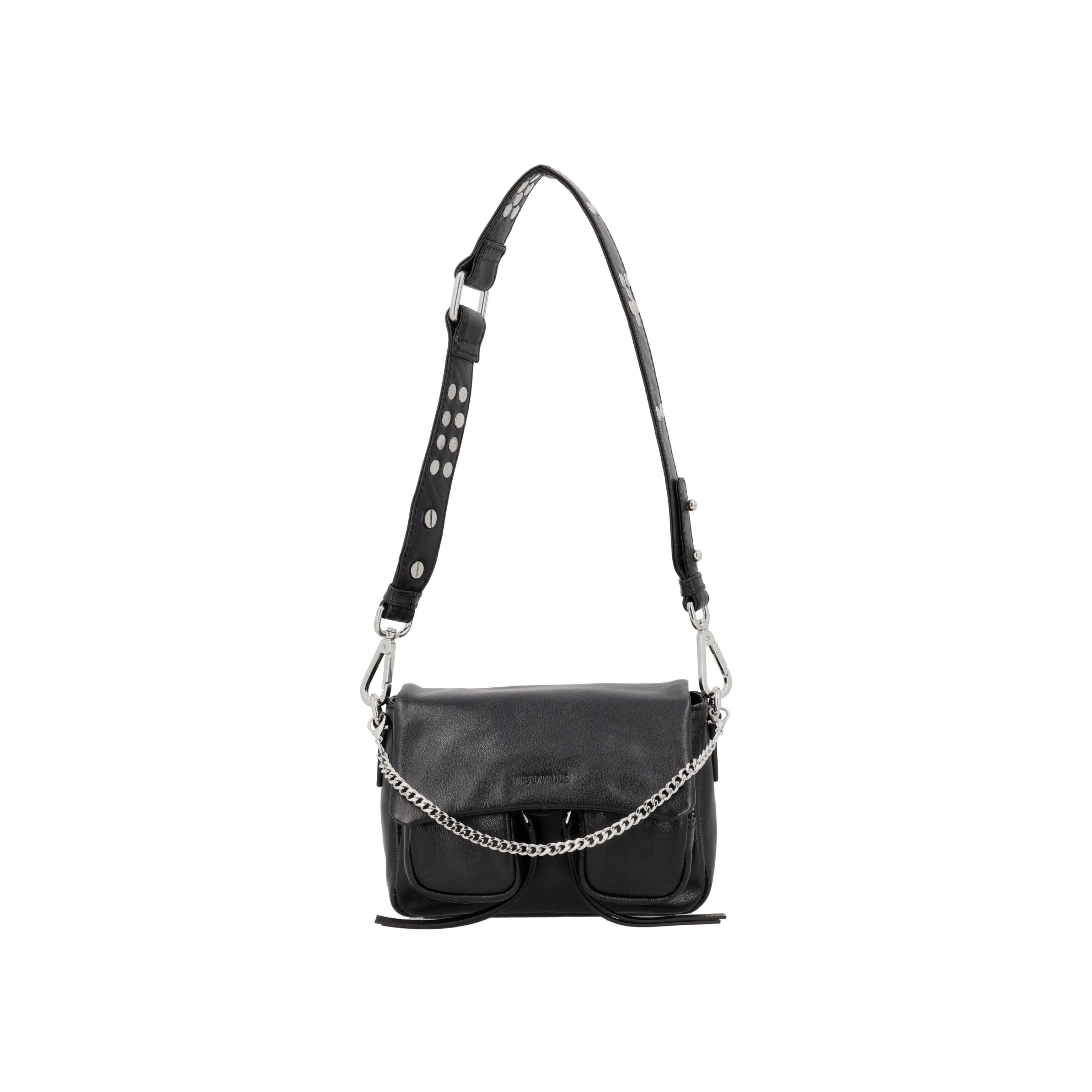 Max mini Black leather bag, Front product picture