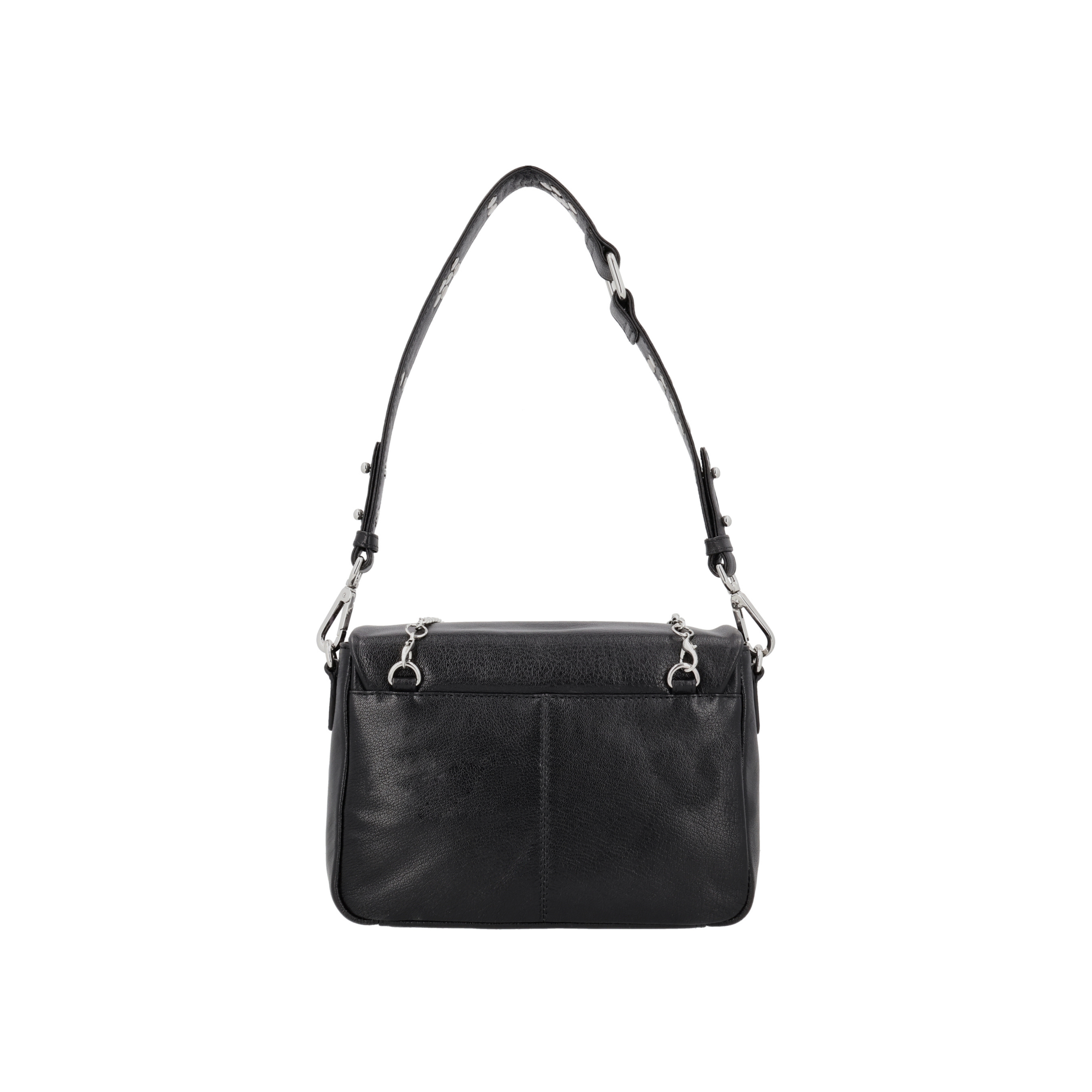 Maxke Black Leather bag Neuville, back side product picture