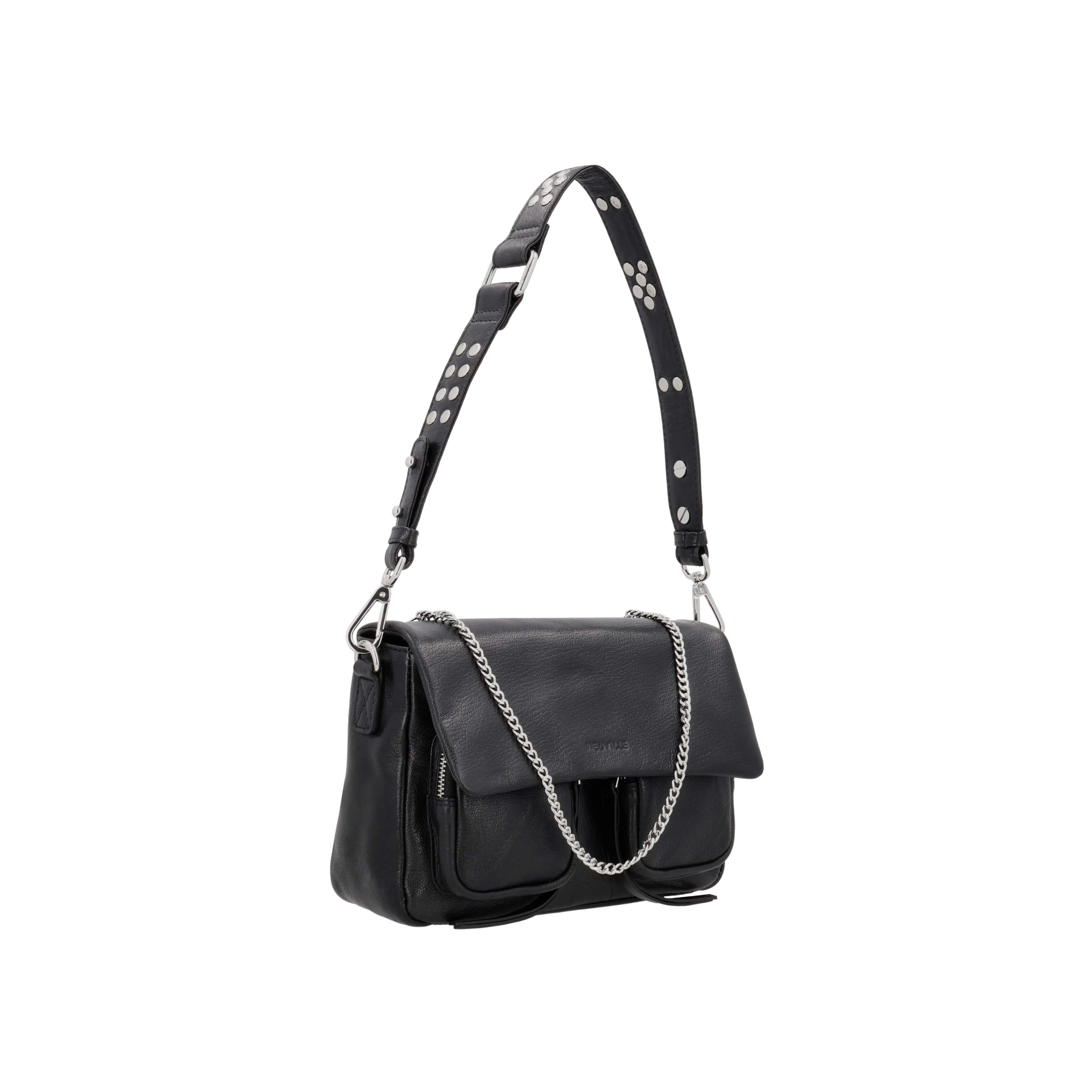 Maxke Black leather shoulderbag - side product picture