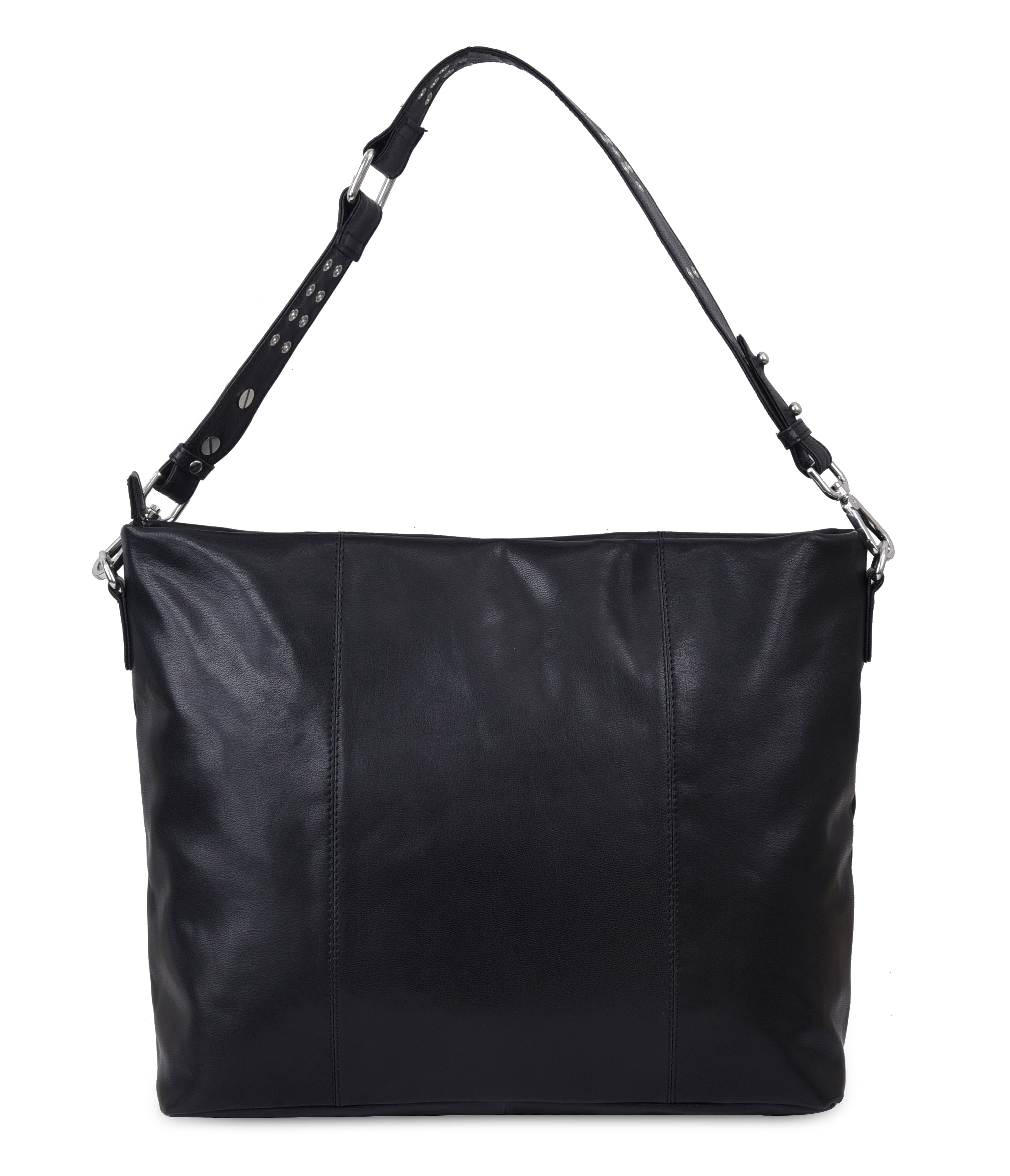 Orion black Neuville. Big black leather bag of the brand Neuville. Shoulder bag