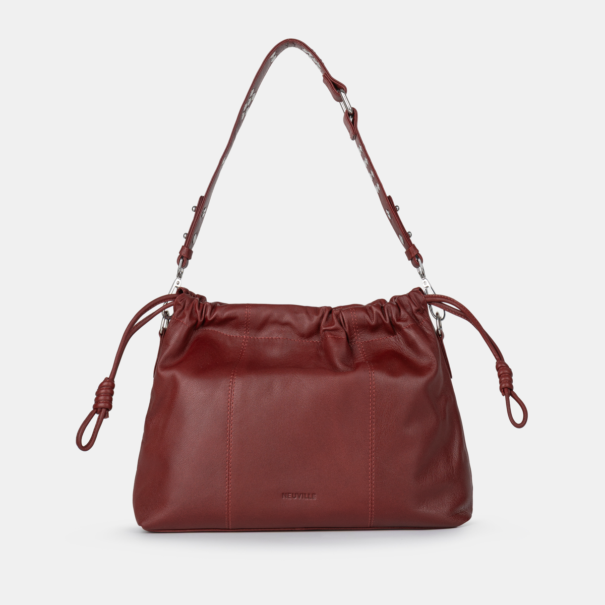 ELLIOT MINI BURGUNDY - NEUVILLE - Leather bag